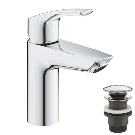 Grohe Eurosmart New Одноважільний змішувач для раковини S-Size + натискний донний клапан