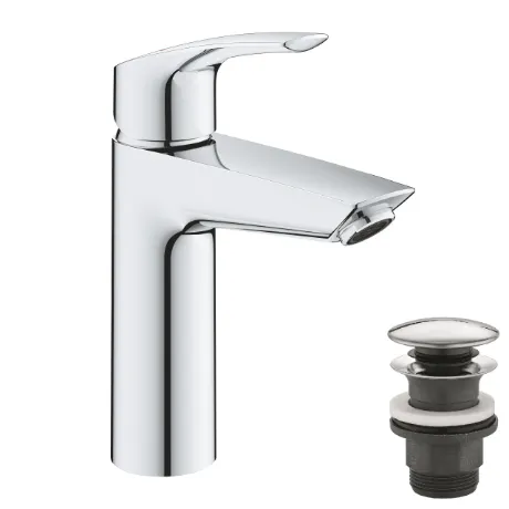 Grohe Eurosmart New Одноважільний змішувач для раковини M-Size + натискний донний клапан